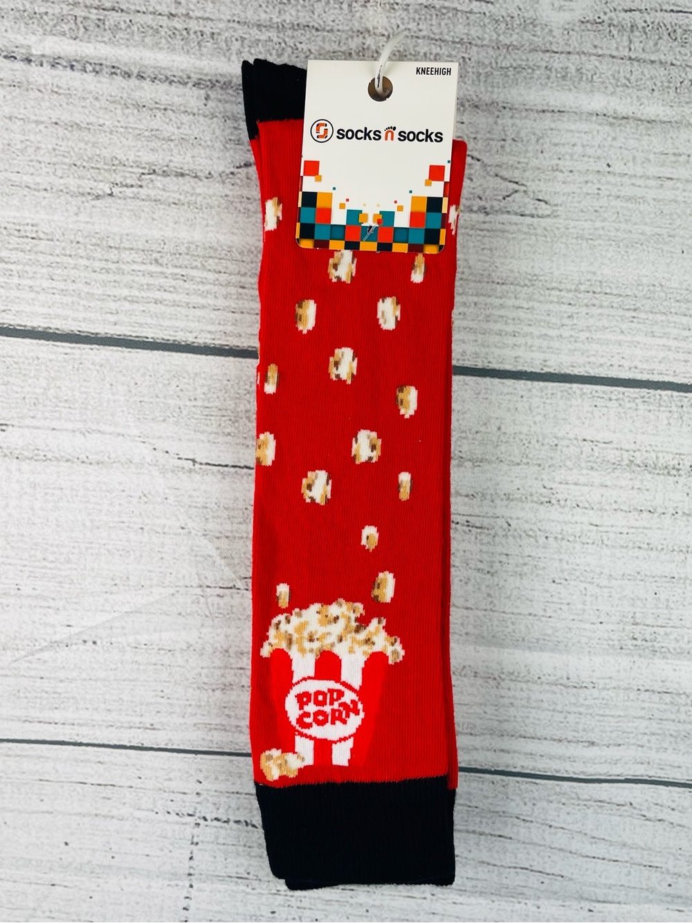 Socks n Socks Women's One Size Knee High Cute Popcorn Theme Socks - NEW 1 Pair